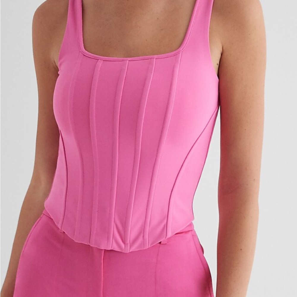 Corset cropped tank
